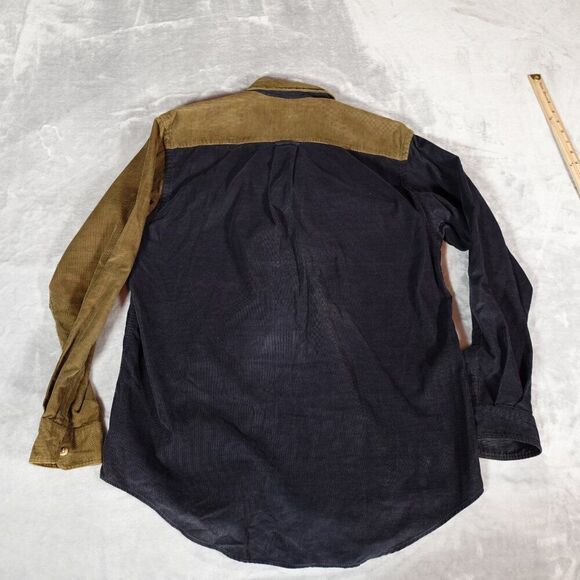 Vintage Nautica Corduroy Fisherman Button Shirt Mens M Oversized Two Tone - Picture 7 of 10